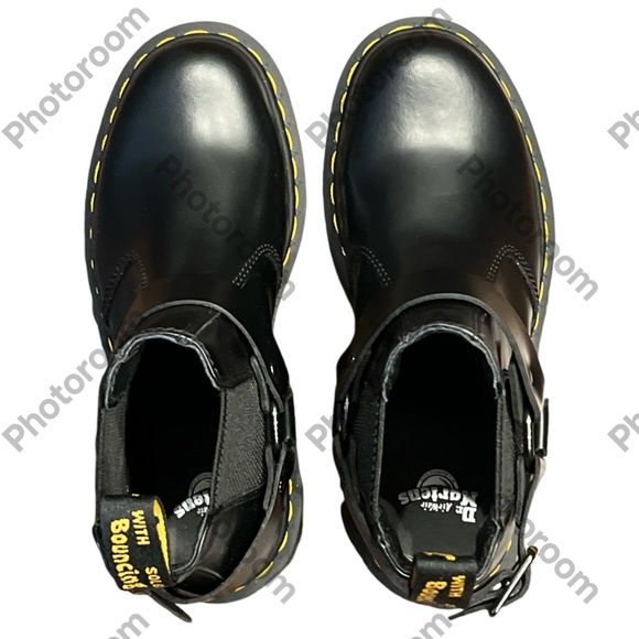 Dr. Martens Wincox Harness Lug Sole Chelsea boot polished smooth leather 6 NEW - Picture 4 of 6
